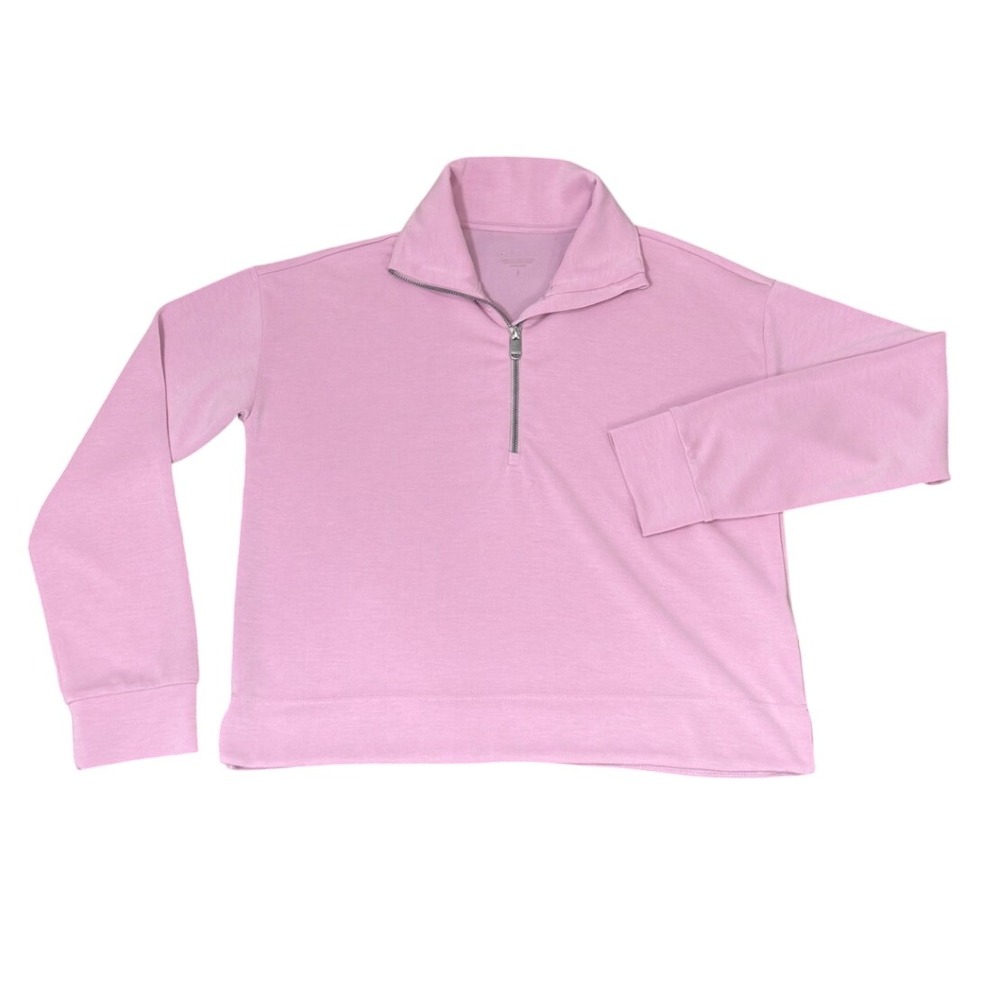 Athleta Purist Quarter Zip Pullover Orchid Pink S Tencel Sweatshirt
